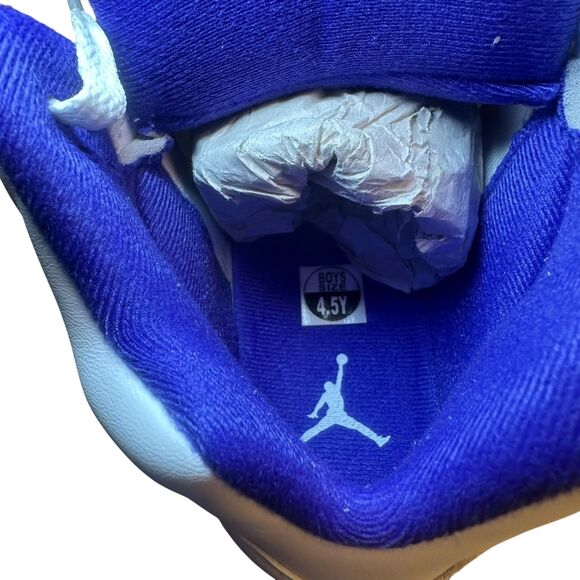 Nike Air Jordan 5 Retro GS White/Dark Concord/Black Youth 4.5 Unisex 440888-141 - Picture 8 of 12